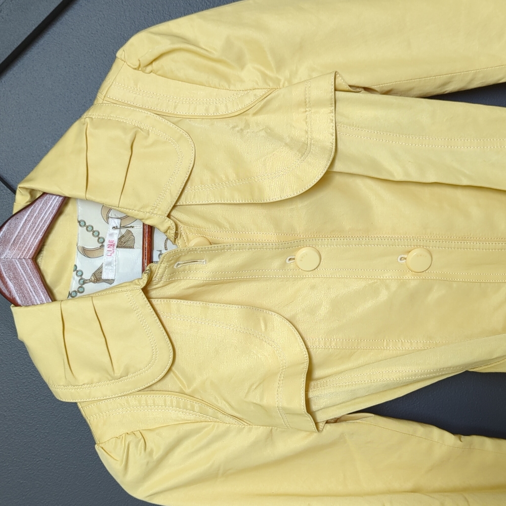 NWT!!! Elegant! LINE by Lynn Women's Fully Lined Pale Yellow Spring Coat